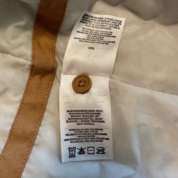 Columbia Womens Tan Zip Pockets Jacket Faux Fur Lined Polyester Size L - Picture 13 of 16